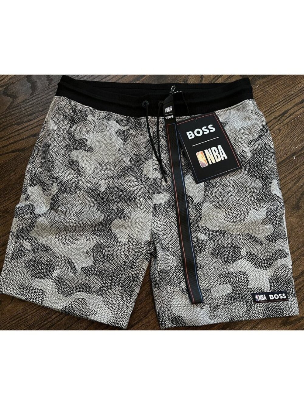 NWT HUGO BOSS x NBA Slam Camo TORONTO RAPTORS Black Shorts Mens Sz XXL 2XL